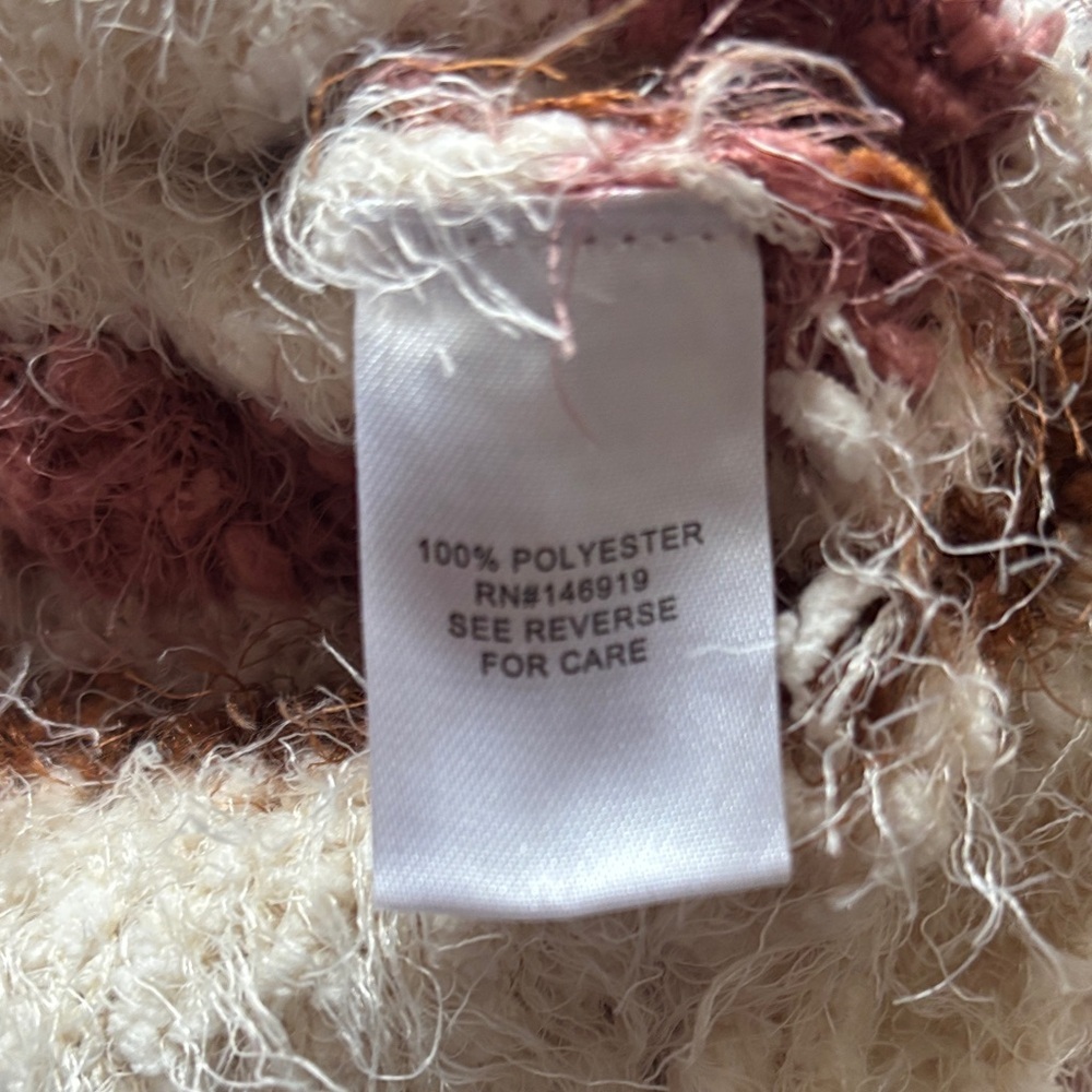 Freshman Textured Sweater with Cream and Purple Stripes - Picture 4 of 4